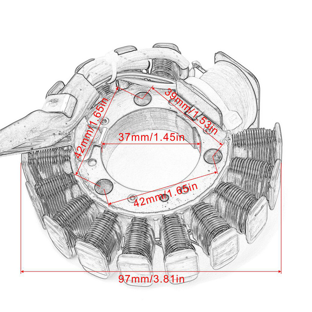 MOTORCYCLE GENERATOR STATOR COIL FOR YAMAHA YP125 YP125E YP125R YP150 YP180 DT150 MAJESTY 125 150