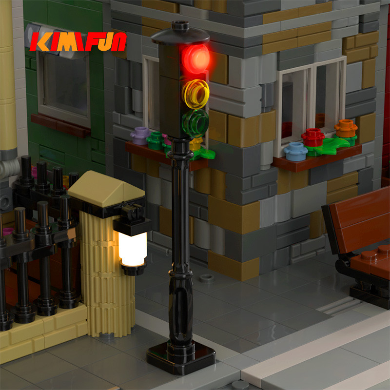 Building Blocks LED Street Traffic Signal Light For Lego City Series Bricks Block Set Model