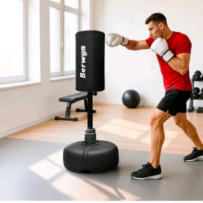 Berwyn samsak tinju standing adjustable - Hitam berdiri 160 cm original