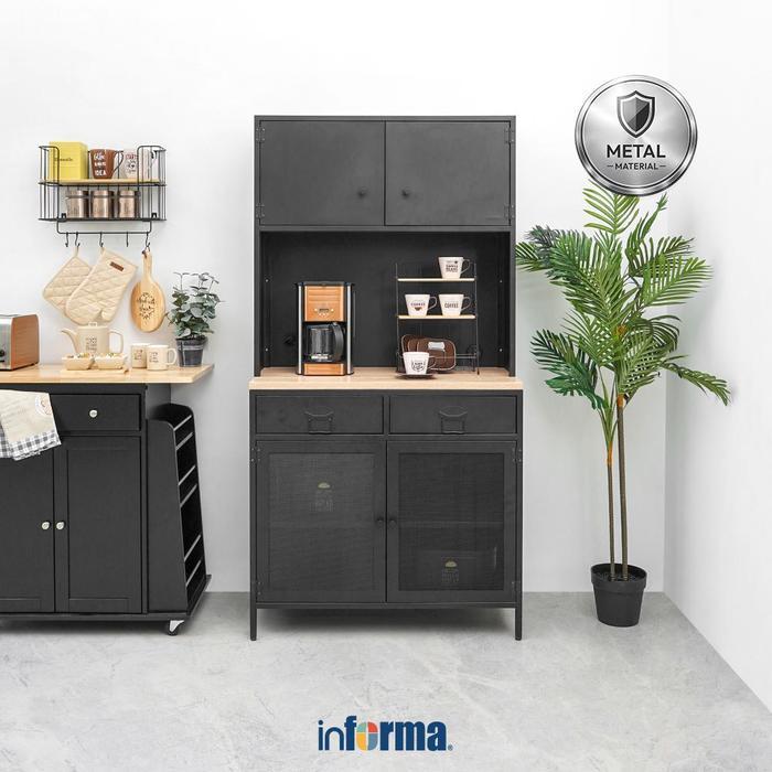 Informa Levon Kabinet Dapur High Metal - Hitam Lemari Dapur Kabinet Pantry Rak Kitchen Set Storage M