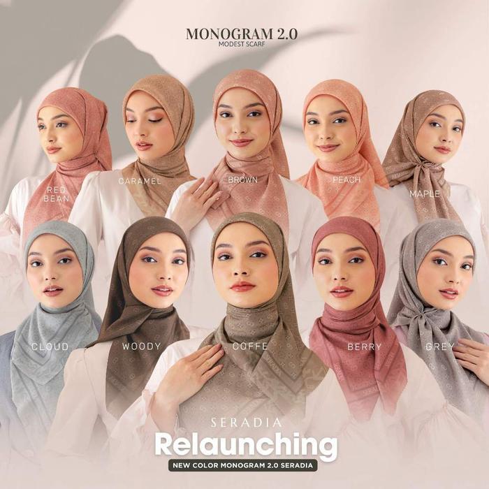 Seradia Hijab - Segi Empat Monogram 2.0 - 115 x 115 CM