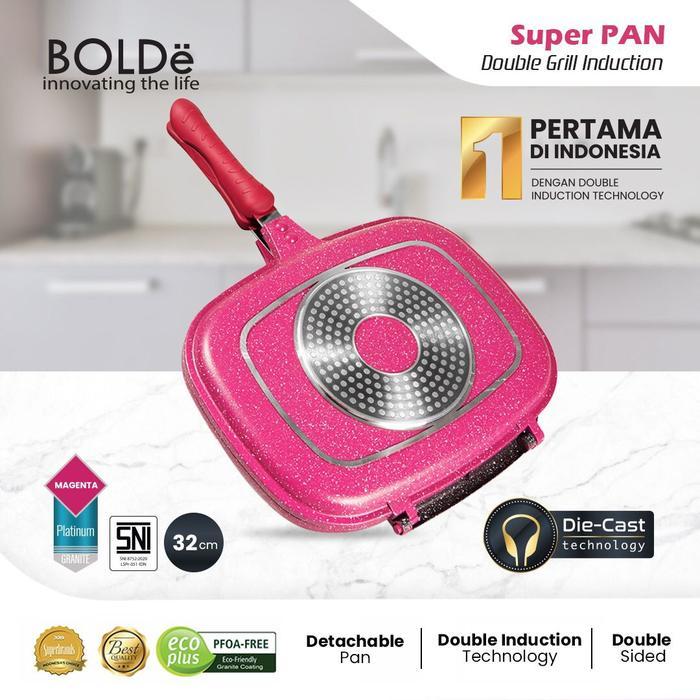 Bolde Double Grill Induction Pan 32Cm (Pemanggang)