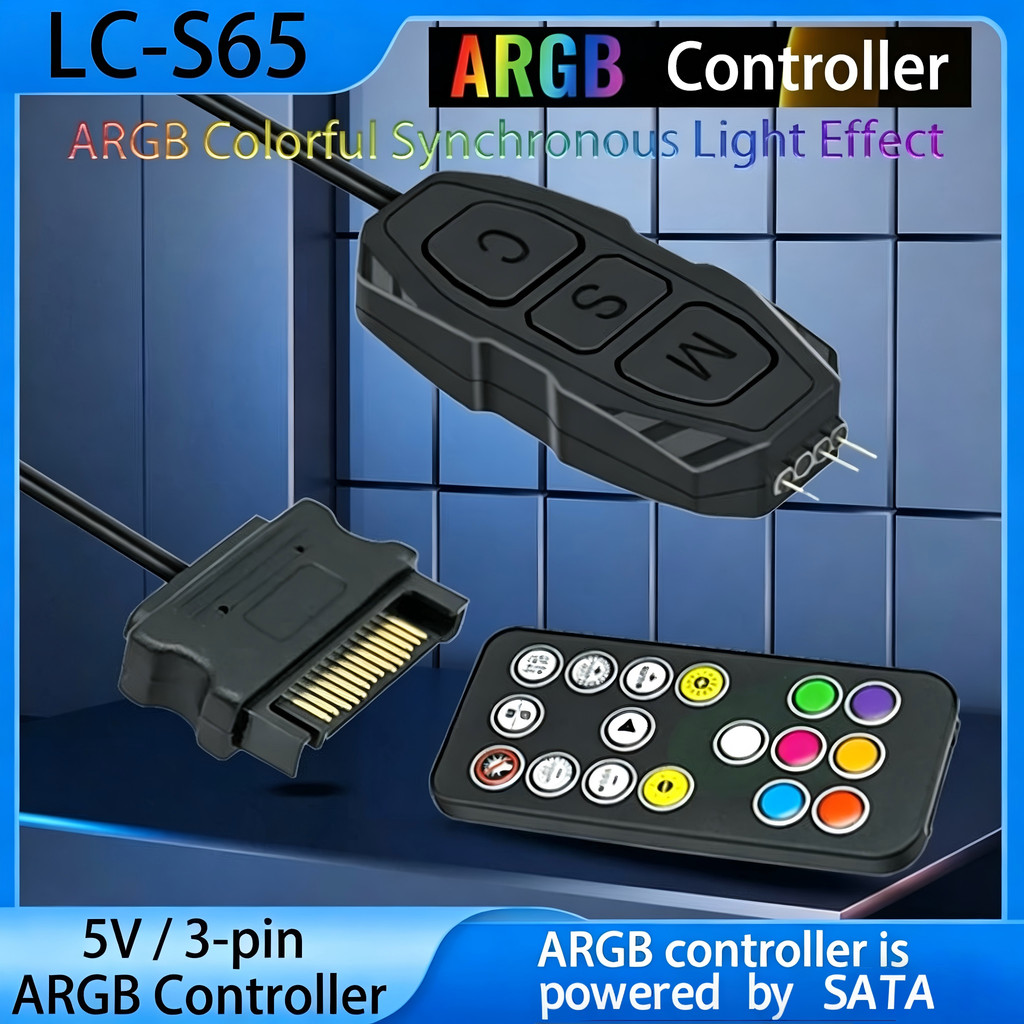 5V 3pin ARGB Controller To SATA Power Supply Mini RGB Controller For Computer Case ARGB