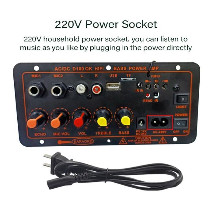 D100+ Amplifier Board Bluetooth 5.0 Subwoofer Diy 300W Ac 220V 12V 24V Kit Mobil Hifi Amplifier