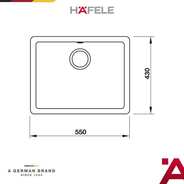 Glammartt- Hafele Kitchen Granite Sink Aiso Hitam Bak Cuci Piring Washtafel Granit 1 Bowl Granit