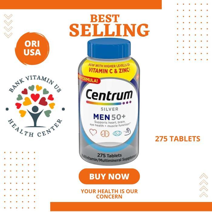 Centrum Silver Men 50+ 275 tablets ORI USA HALAL