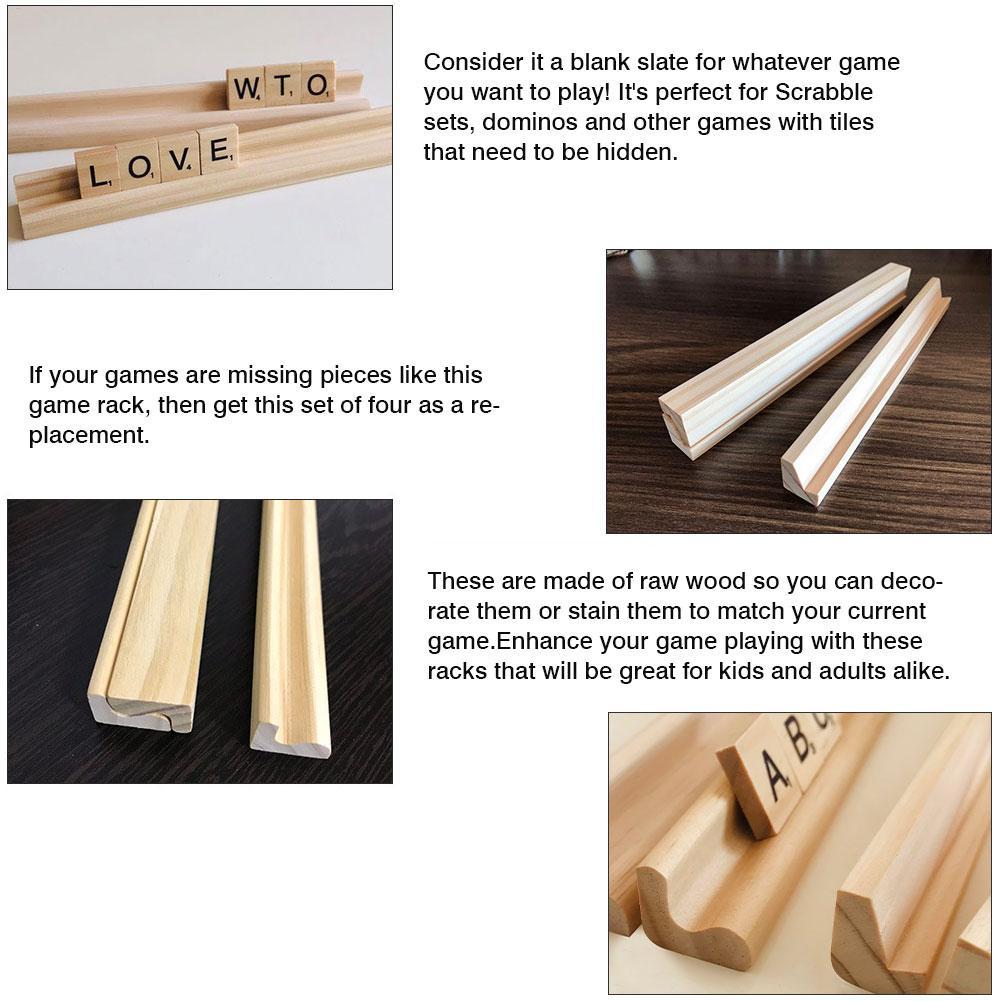 4 Domino Trays Wooden Domino Racks Domino Holders For Domino Tiles Mexican Train Mahjong Kids