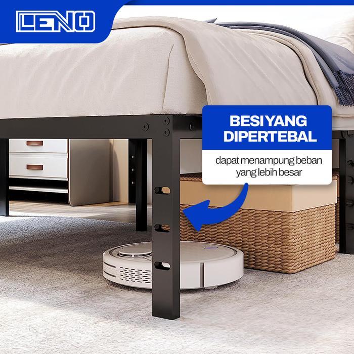 Ranjang Kasur Besi Dipan Kasur 100% Beis Anti Karat Divan Tempat Tidur Besi Kokoh Hitam Putih