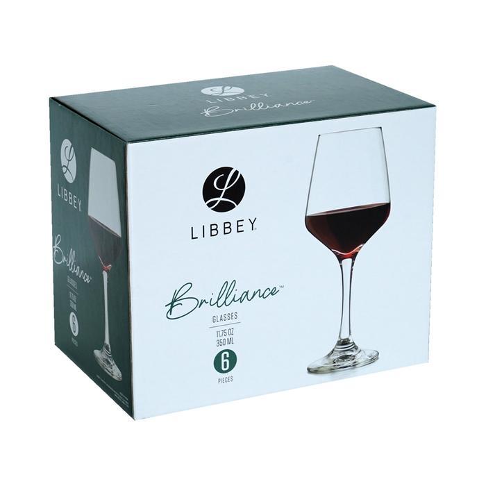 Informa Libbey Brilliance Gelas Wine Kaca 350 Ml Set 6 Pcs Transparan Wine Glass Stem Goet Gelas