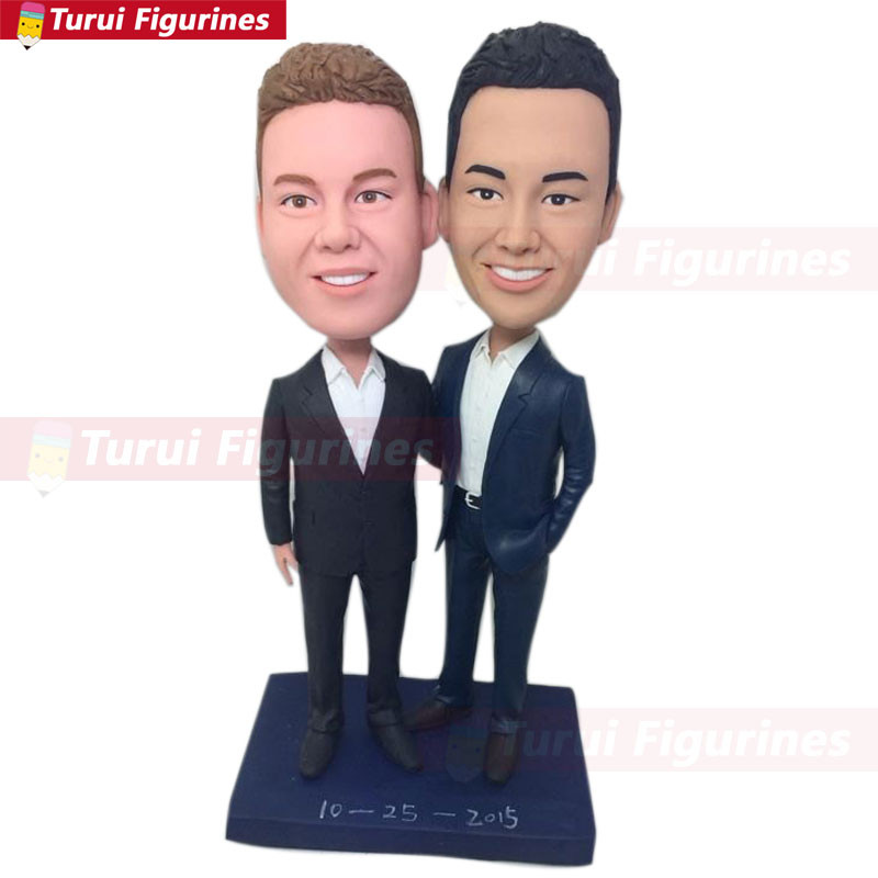 Gay Male Custom Wedding Topper Personalized Gay Wedding Cake Topper Figurine Based on Customers' Pho