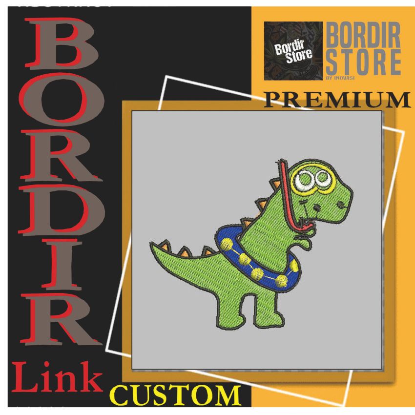 DINOSAURUS NYELAM KARTUN BS-1516 PATCH BORDIR LOGO/EMBLEM