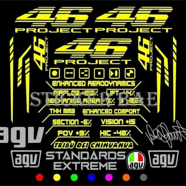 ASLI stiker helm AGV 46 project full set stiker cutting READY STOCK