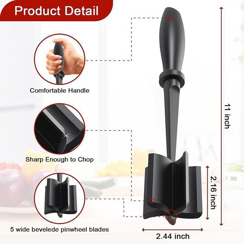 Upgrade Meat Chopper, Heat Resistant Meat Masher for Hamburger Meat, Ground Meat Chopper, Potato Mas