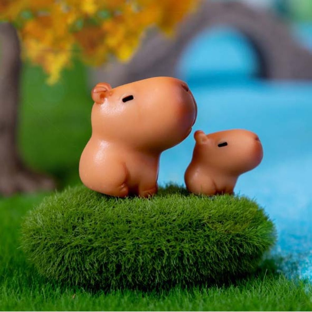 1Pc Simulation Animals Capibara Model Cartoon Resin Capybara Animals Figures Car Desktop Collectible
