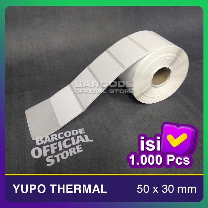 Label Stiker Yupo Thermal 50x30mm 50x30 Barcode 50 x 30 mm isi 1000