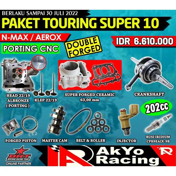 Paket Touring Super 10 BRT Bore Up Nmax N Max Aerox 200cc
