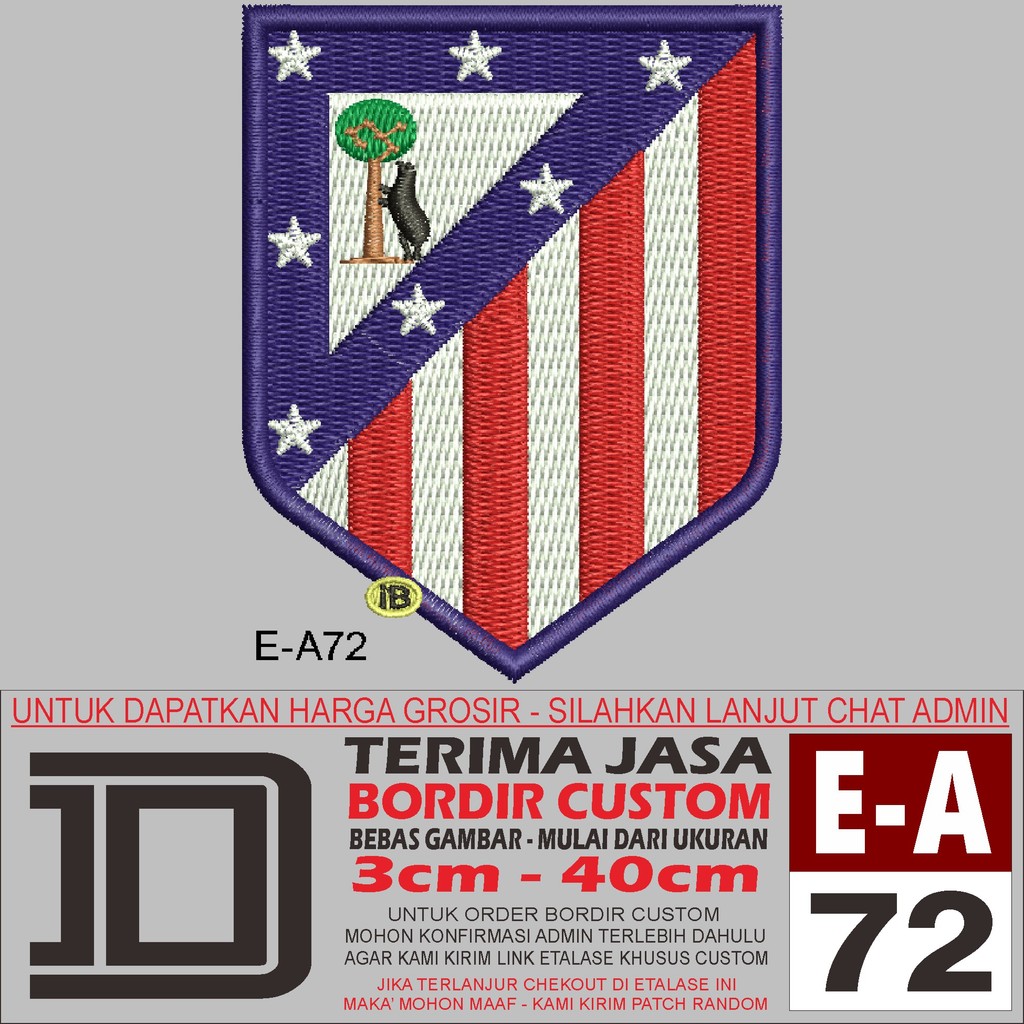 LOGO PATCH BORDIR EMBLEM BB-EA72 BOLA LALIGA SPANYOL ATLETICO MADRID - AKSESORIS