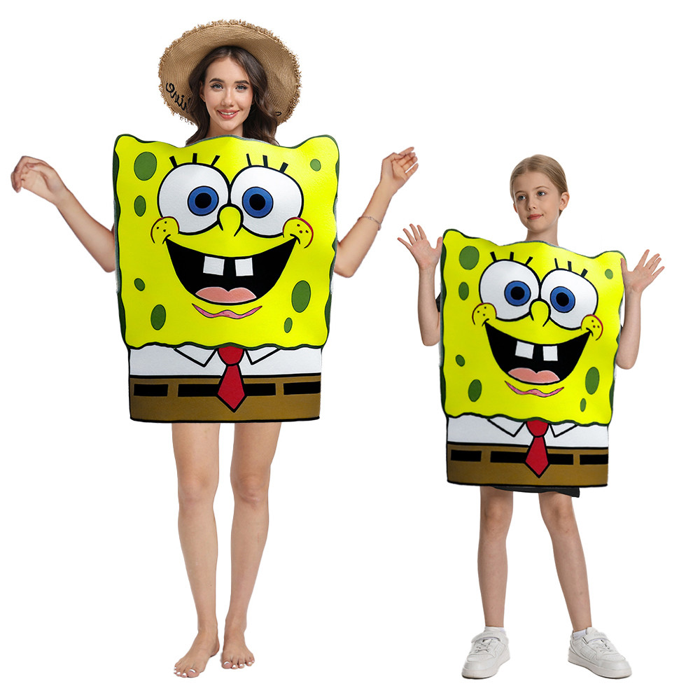 Halloween Cos Kids Funny Sponge Cosplay Costume Suit Anime Costume Patrick Star Spongebob Pants