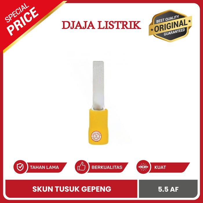 Skun Tusuk Gepeng 6Mm Sekun Kabel Pin Blade Cl 5.5 Af- Tembaga Asli