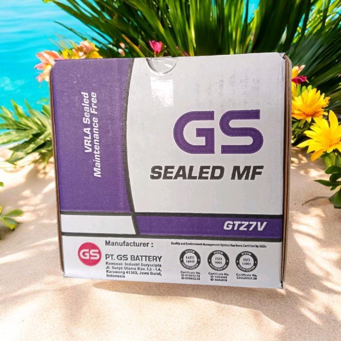 Aki Gs Gtz7V 12V 6Ah/10Hr Aki Kering Gs Astra Untuk Motor Nmax, Aerox