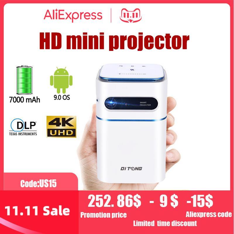 MiNi Smart Android Projector DLP LED Bluetooth Portable Full HD WIFI