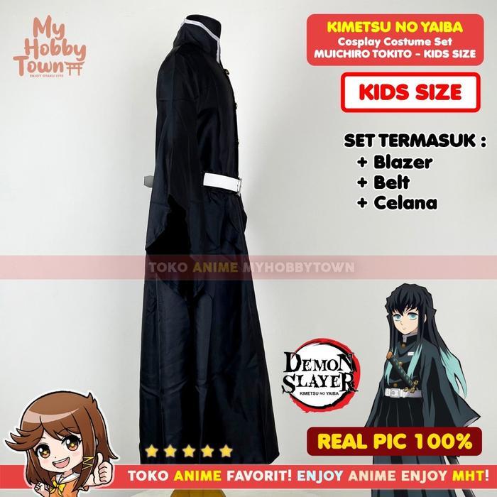 Kostum Cosplay Anak Muichiro Tokito Kids Size Karakter Anime Kimetsu No Yaiba Demon Slayer