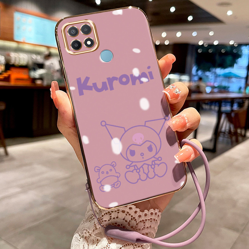 Casing Hp Untuk OPPO A15 A15s A35 Case Casing HP pola Kelinci yang lucu Kesing Cesing tali berlapis 