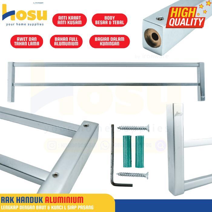 fvxy- Rak Handuk Dinding Gantungan Jemuran Handuk Kamar Mandi Alumunium