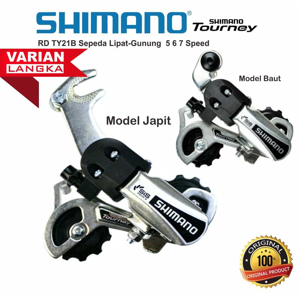 SHIMANO Tourney TY21B 5 6 7 Speed Short Cage Silver Jepit Baut RD Rear Derailleur Untuk Sepeda Vinta