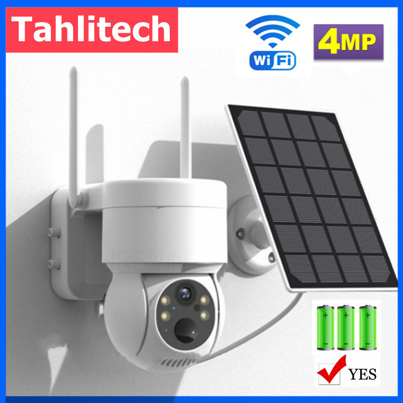 Wifi Solar PTZ Camera 4MP Wireless Solar CCTV Security Camera Outdoor