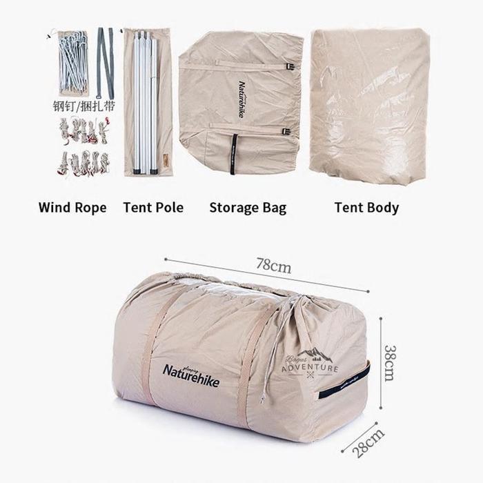 Tenda Cotton Series Naturehike Nh20Zp011 Camping Safari Glamping