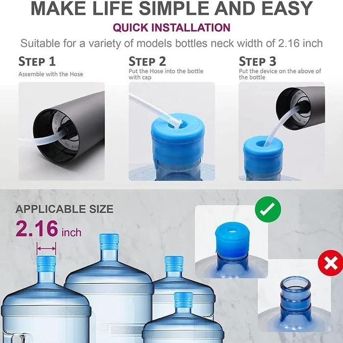 Keran Pompa Galon Elektrik Baterai Rechargeable 1200 Mah