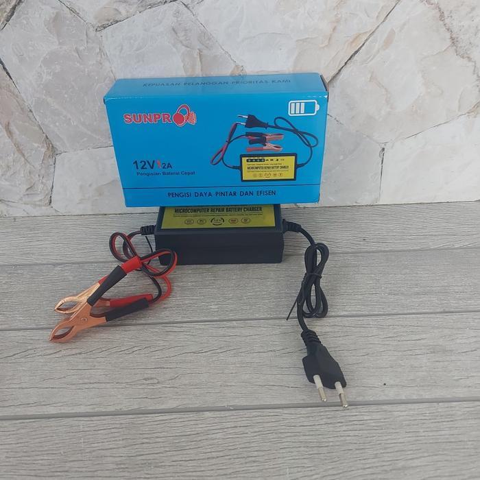 Cas Aki Battery Charger 12v 2A Repair Battery Charger Sunpro 12v2A
