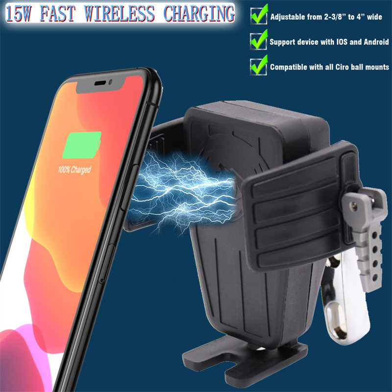 GPS Phone Holder With 15W Wireless Fast Charger Support Bracket For HONDA F6B,Gold Wing GL1500, All 