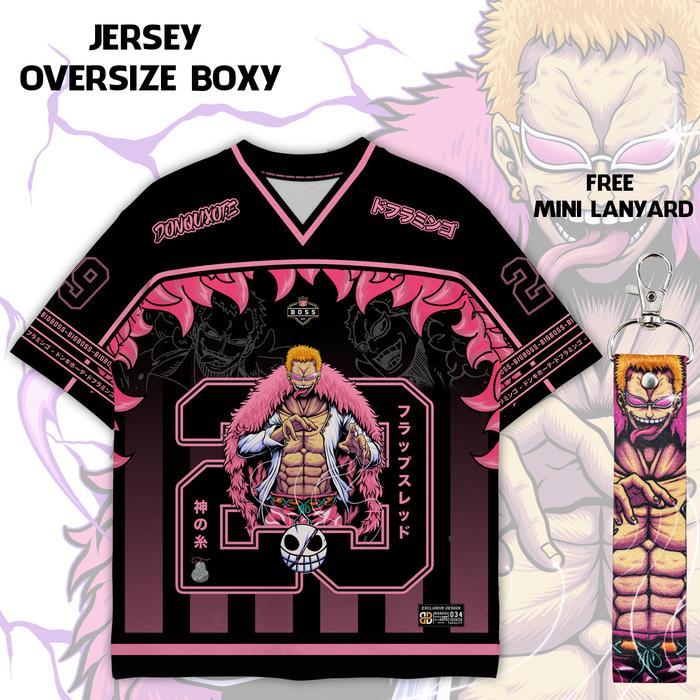 (GRATIS LANYARD, STIKER) BIGBOSS BAJU JERSEY ANIME ONE PIECE UNISEX OVERSIZE BOXY 043 DOFLAMINGO