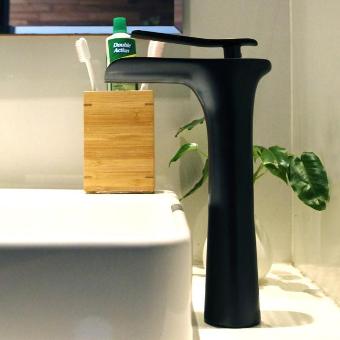 VNT Keran Air Wastafel Kran Hitam Washtafel Minimalis Panas Dingin