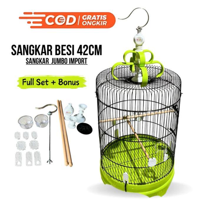 DISKON Sangkar Burung Besi Jumbo Diameter 42cm Sangkar Kapsul Kacer Trotol Cucak ijo Ram Kandang