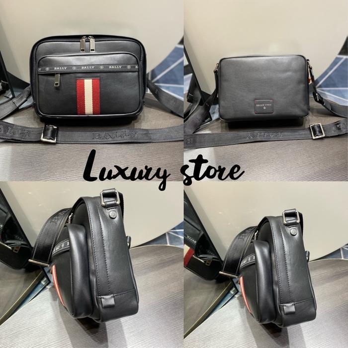 TAS BALLY LOGO E CROSSDY BAG LEATHER AUTHENTIC