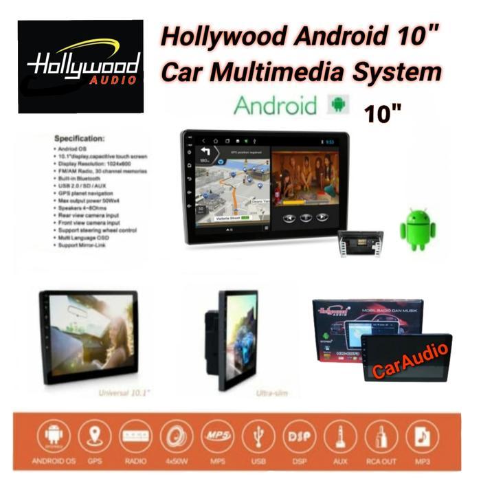 Head Unit Hollywood HW 6973 ANDROID 10 inch Ram 2 GB