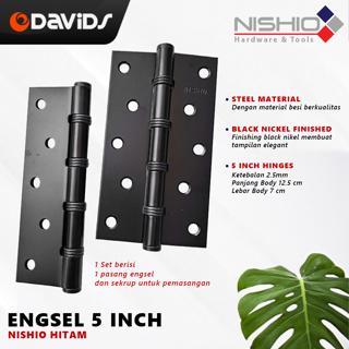 NEW Engsel Pintu Jendela Rumah Kamar Esel Ensel Besi Hitam 5 Inch