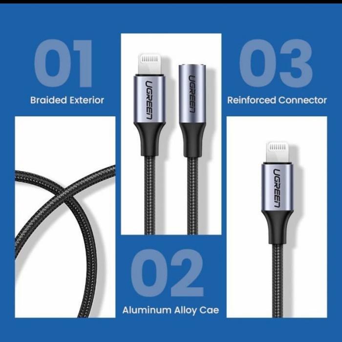Lhtning 3.5mm audio adapter connector MFI Earphone au