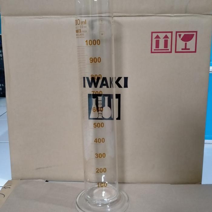Iwaki Gelas Ukur Kaca 1 L. Class A. Measuring Cylinder 1000 Ml