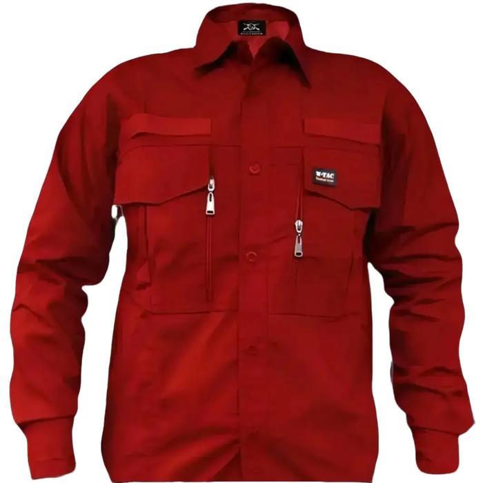 kemeja tactical w-tac panjang warna merah navy dan biru dongker Casual standard sesuai gambar Pria