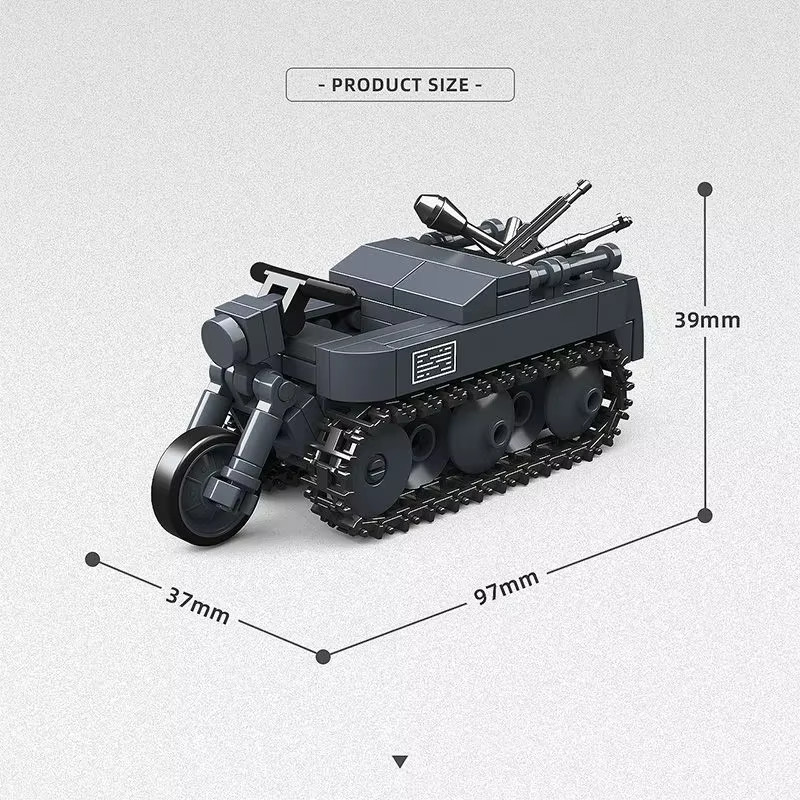 300002 Military Half-Track Transport Vehicle Building Blocks Kit, Chinese DIY Assembly Collectible