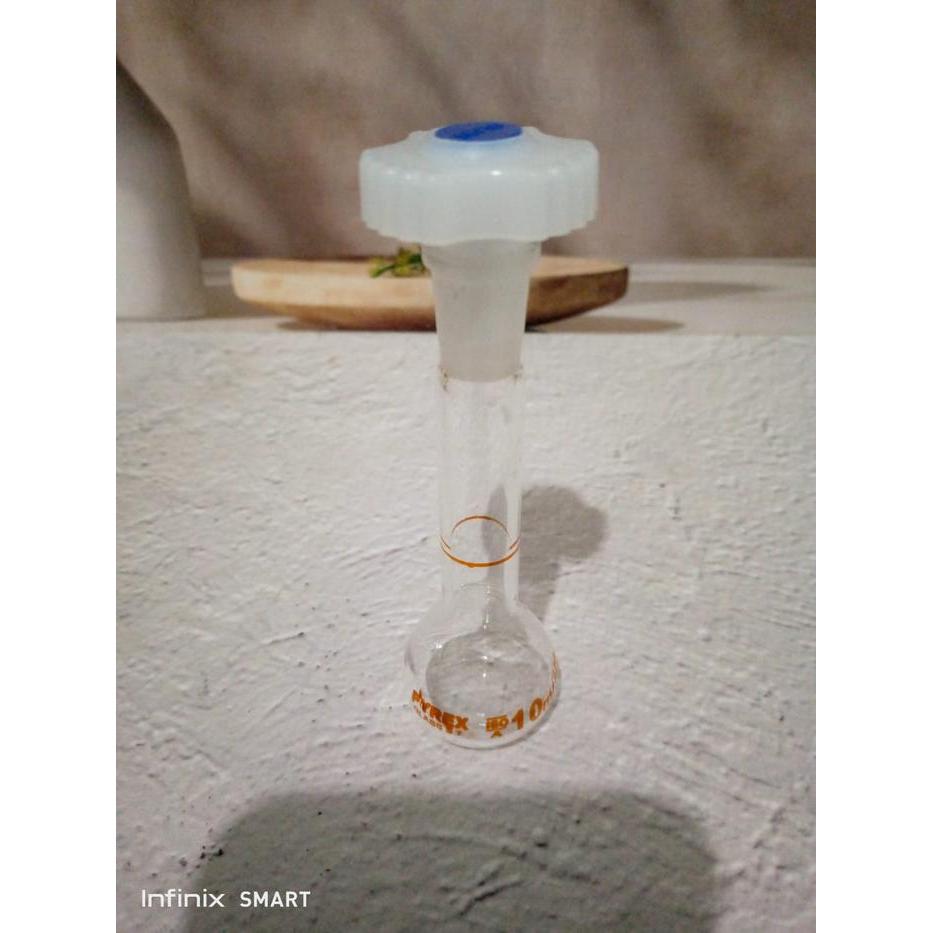 (PROMO) LABU UKUR / VOLUMETRIC FLASK 10 ML - PYREX, KACA BOROSILKICATRE