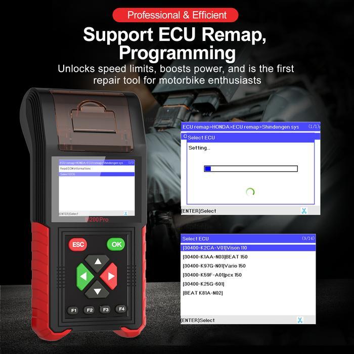 2024 JDiag Motorcycle Scanner M200PRO Universal Motorcycle Scanner