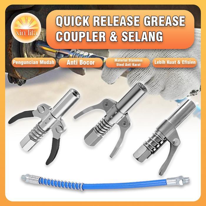 NEW Gemuk Grease Gun Coupler Alat Aplikasi Minyak Gemuk Grease Gun Coupler Grease Coupler Kepala