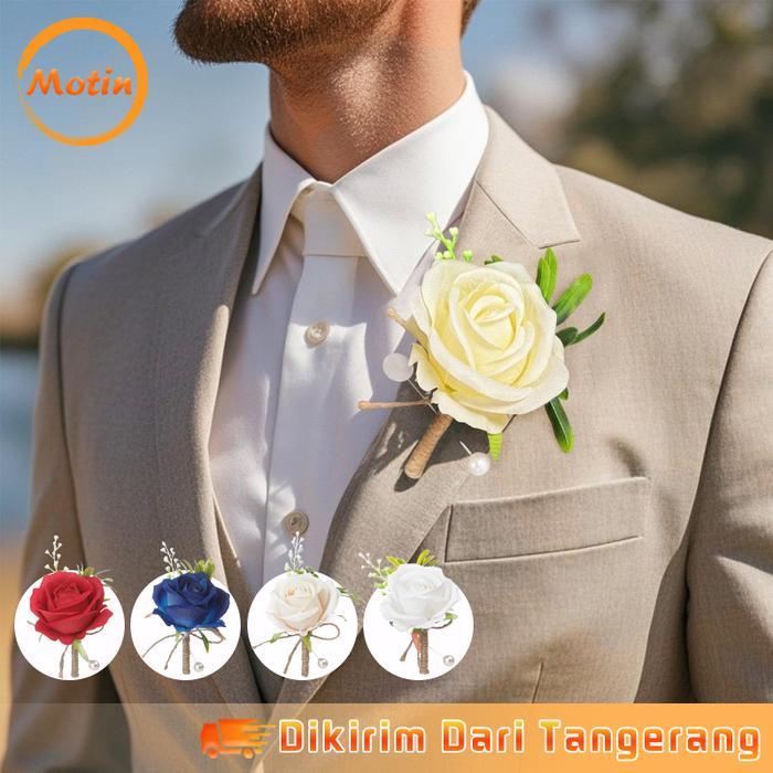 Terlaris Boutonniere Wedding Corsage Korsase Berbentuk Mawar Bunga Korsase Bros Jas Pria SALE
