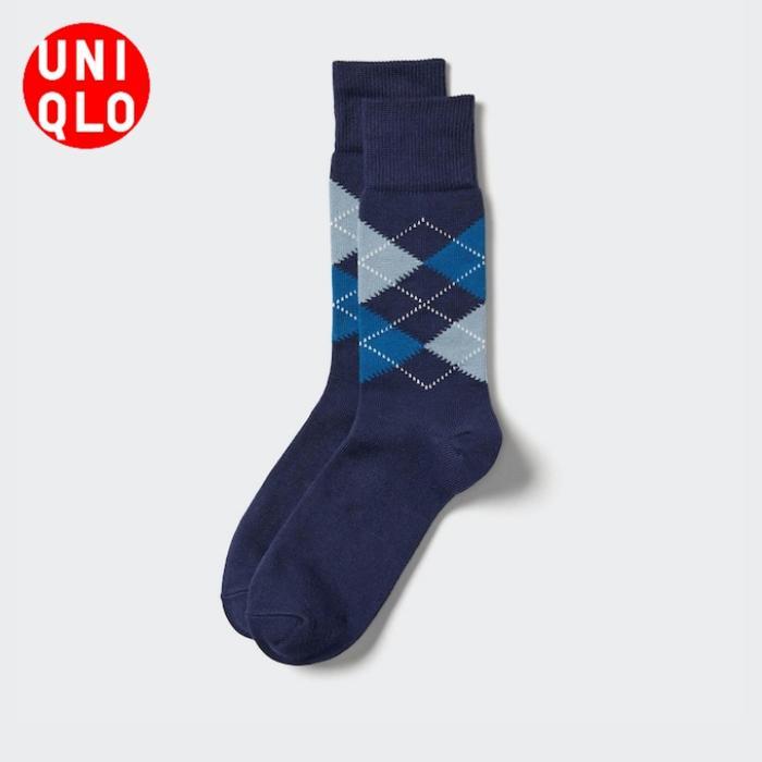 Uniqlo Kaos Kaki Argyle Anti Odor Socks Original Pria Unisex High Quality