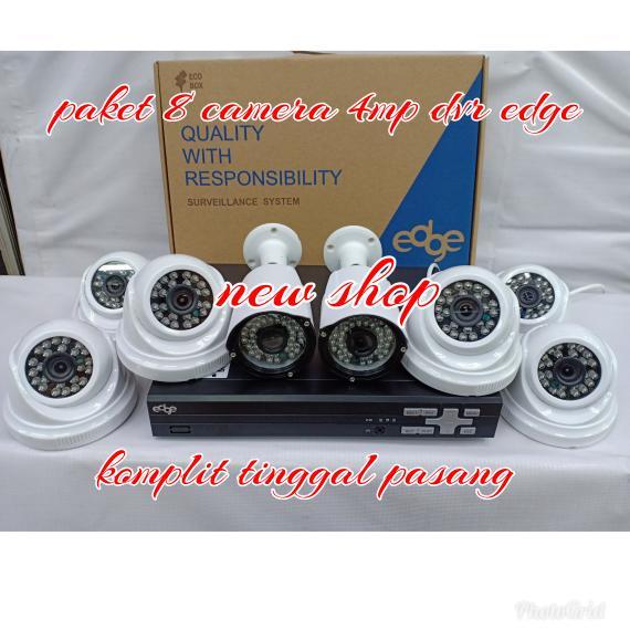 Paket DVR EDGE 8CH 8camera cctv 4mp+hardisk sdh komplit tinggal pasang